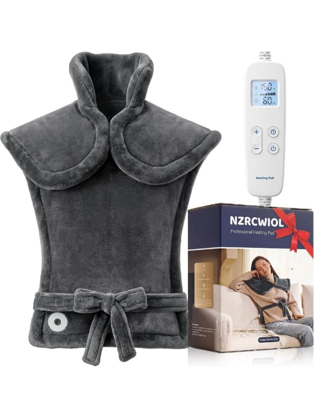 Large Electric Heating Pad for Neck & Shoulder Relief - 33x24in, ETL Certified